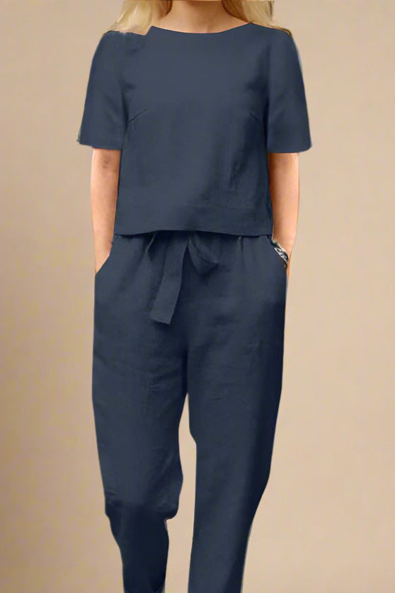 Sæt Siv | Ensfarvede & Komfortable Bukser + Matchende Top