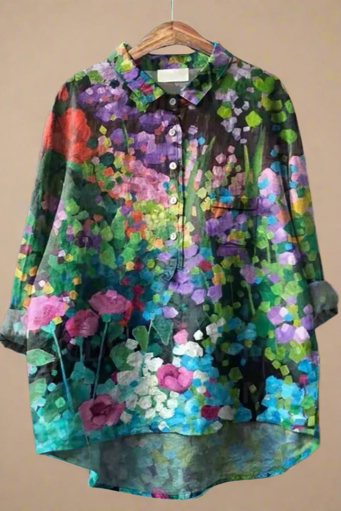 Virginia Skjorte | Levende Blomstret Knap-ned Skjorte