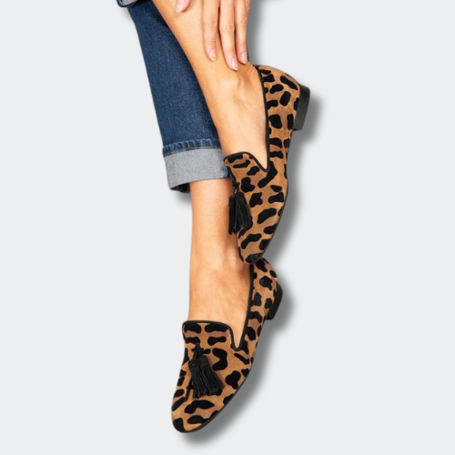 Ariané™ | Leopard Print Loafers with Fringes