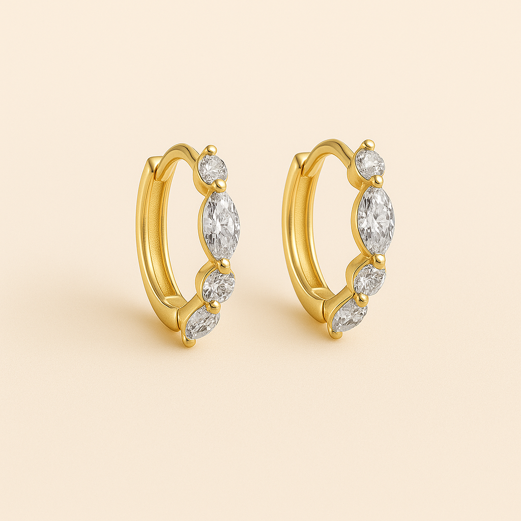 AILA Gouden Diamanten Oorbellen