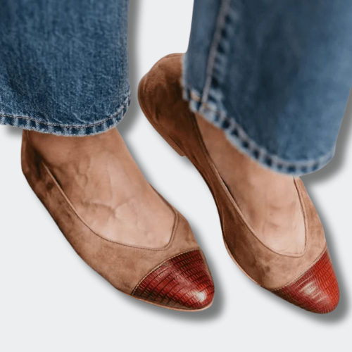 Amandine™ | Chic Two-Tone Ballerina Flats