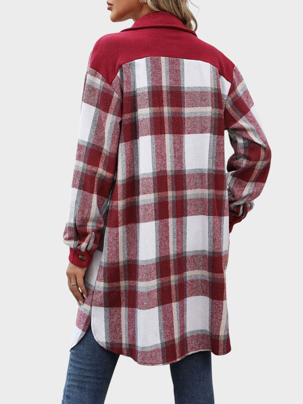 Celina | Skjorte-agtig vest med ternet mønster og lommer