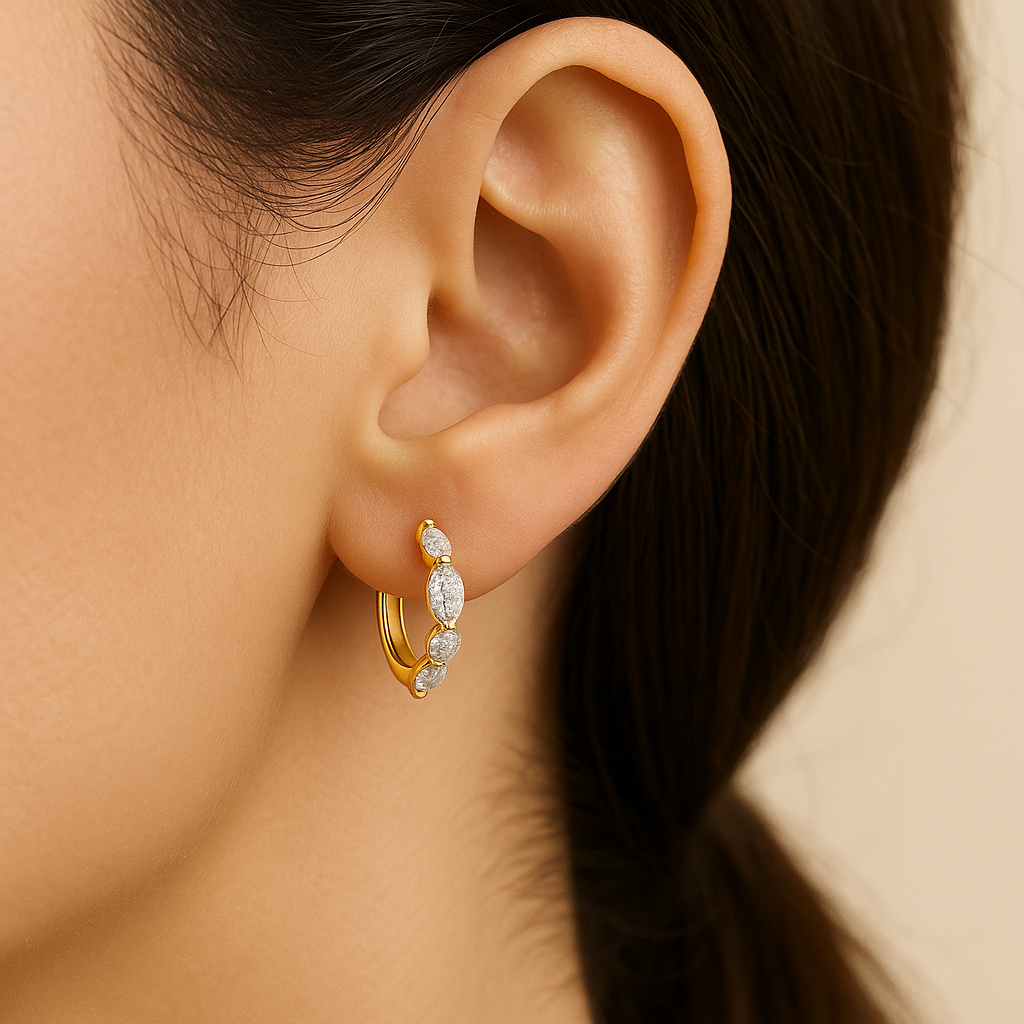 AILA Guld Diamant Øreringe