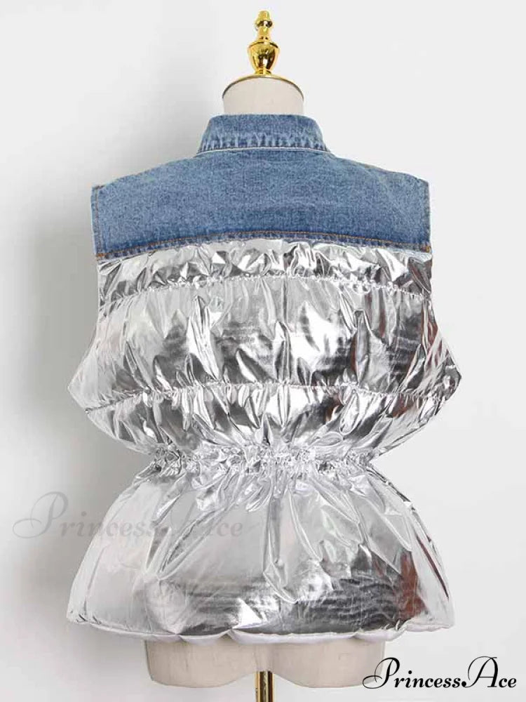 Denim Puff Graceful Sleeve Mini Dress