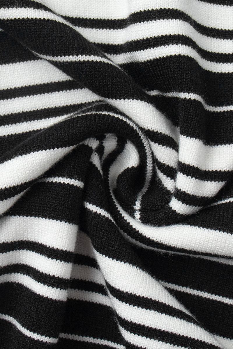 Colorblock Striped Polo Knit Sweater