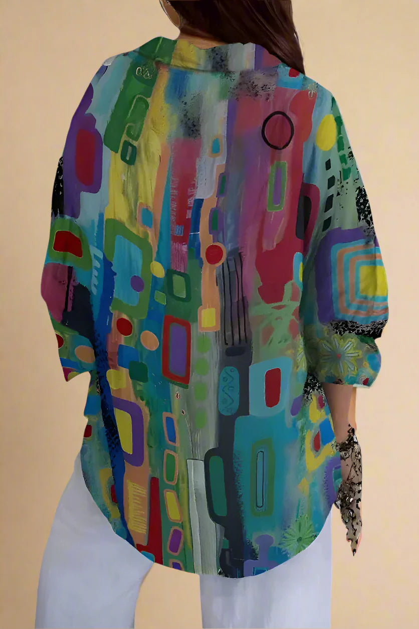 Edna | bluse med geometrisk mønster