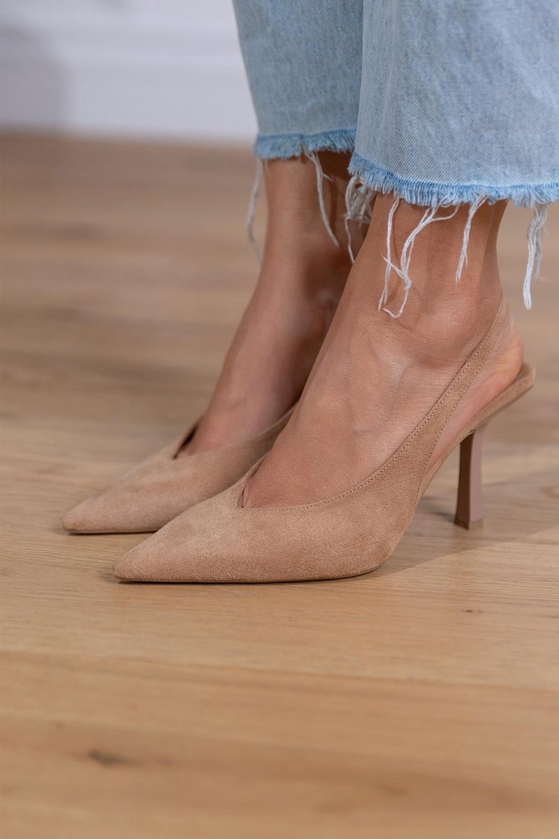 Claudia™ | Elegant Nude Slingback Shoes